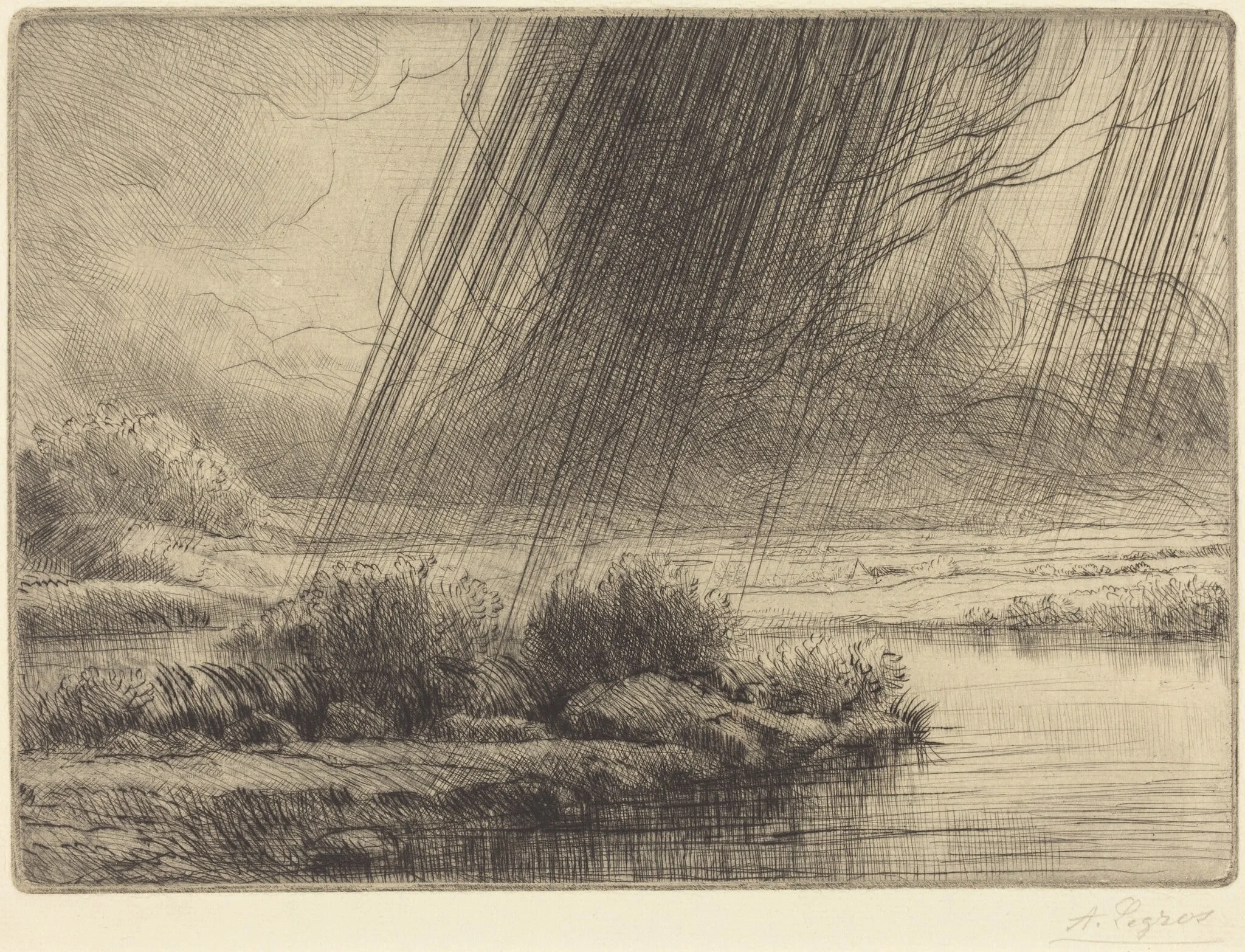 Storm (Un orage), by Alphonse Legros, ink, 1874