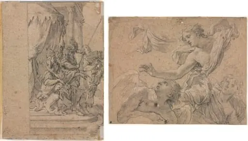 Studies of Angels (recto); Panthea before Cyrus? (verso)