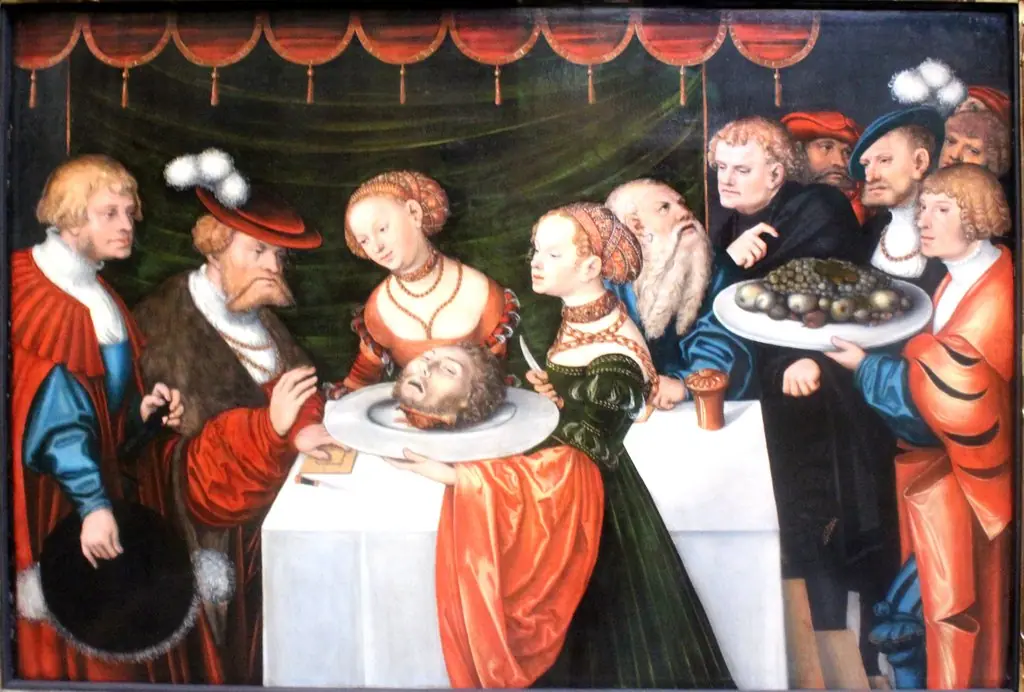 Salome with the head of St John the Baptist at Herodes table