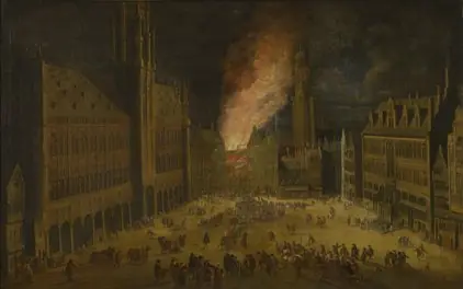 Fire of the house the Wolvin in Brussels in 1690