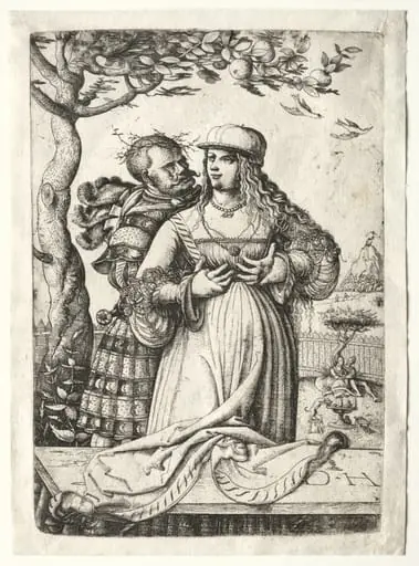 Soldier Embracing a Woman