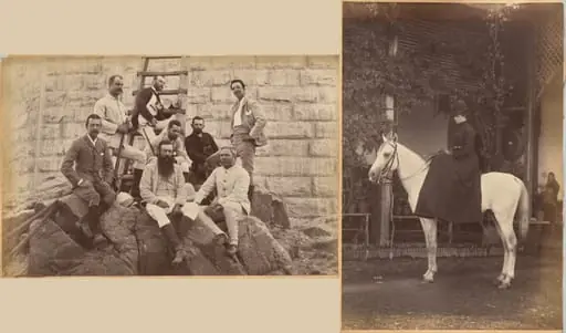 Managing staff of Meprs. Glover & Co. at Sindh Bridge (recto, top); Untitled: Woman on horse (verso, right)