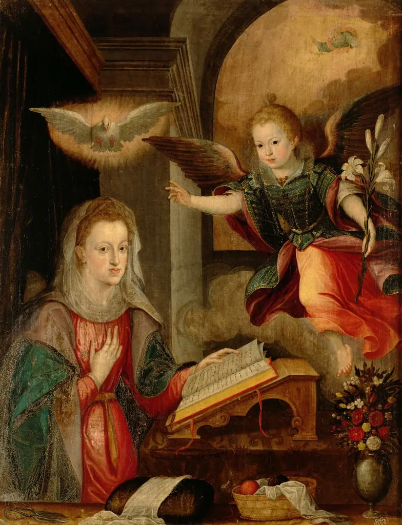 Verkündigung Mariae mit den Zügen der Königin Margarete (1584-1611) und der Infantin Anna (1601-1666)