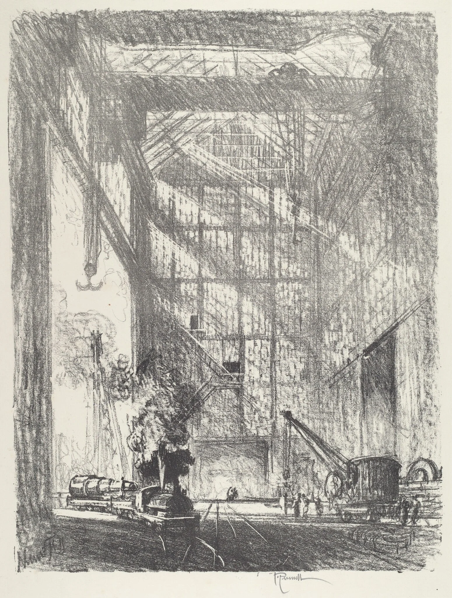 Bringing in the Gun, by Joseph Pennell, ink, 1916