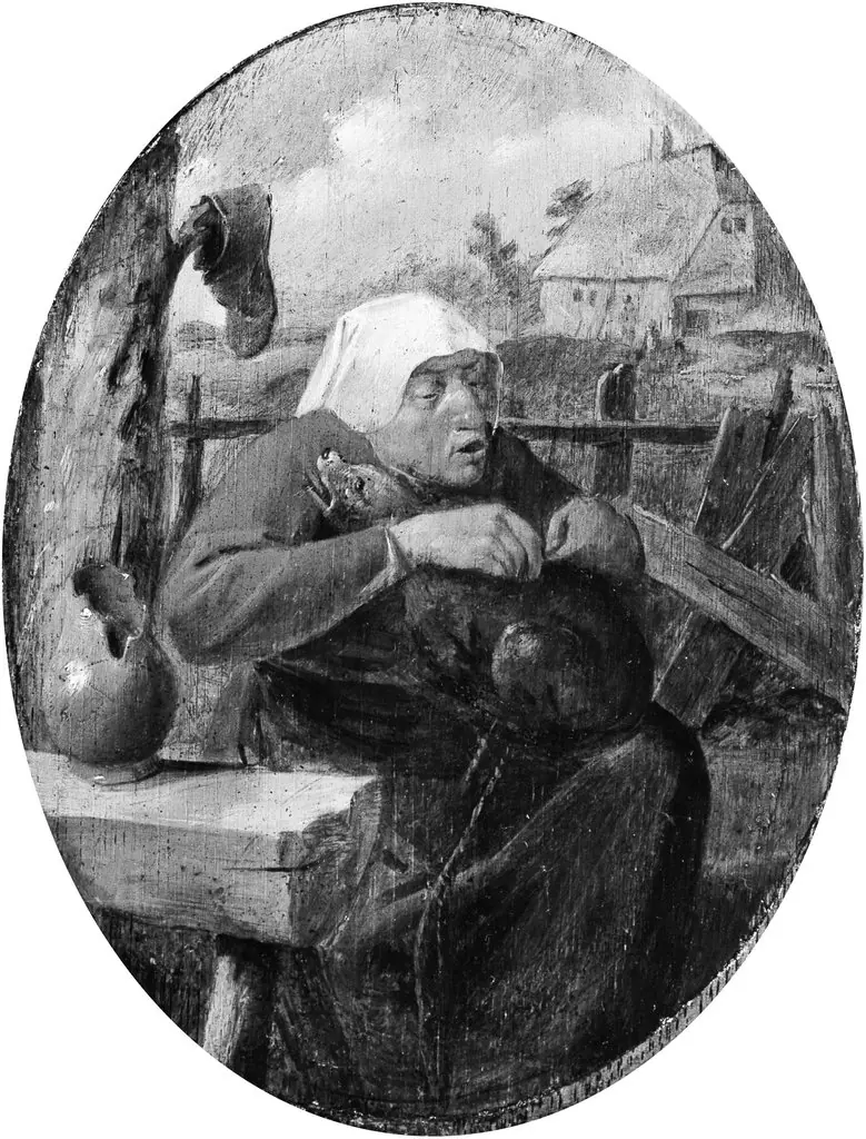 A Peasant Woman Picking Fleas off a Dog