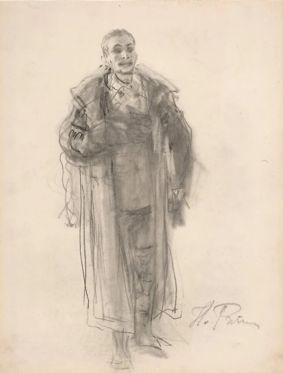 Sisään astuva mies, luonnos maalaukseen Odottamaton kotiinpaluu, by Ilya Repin