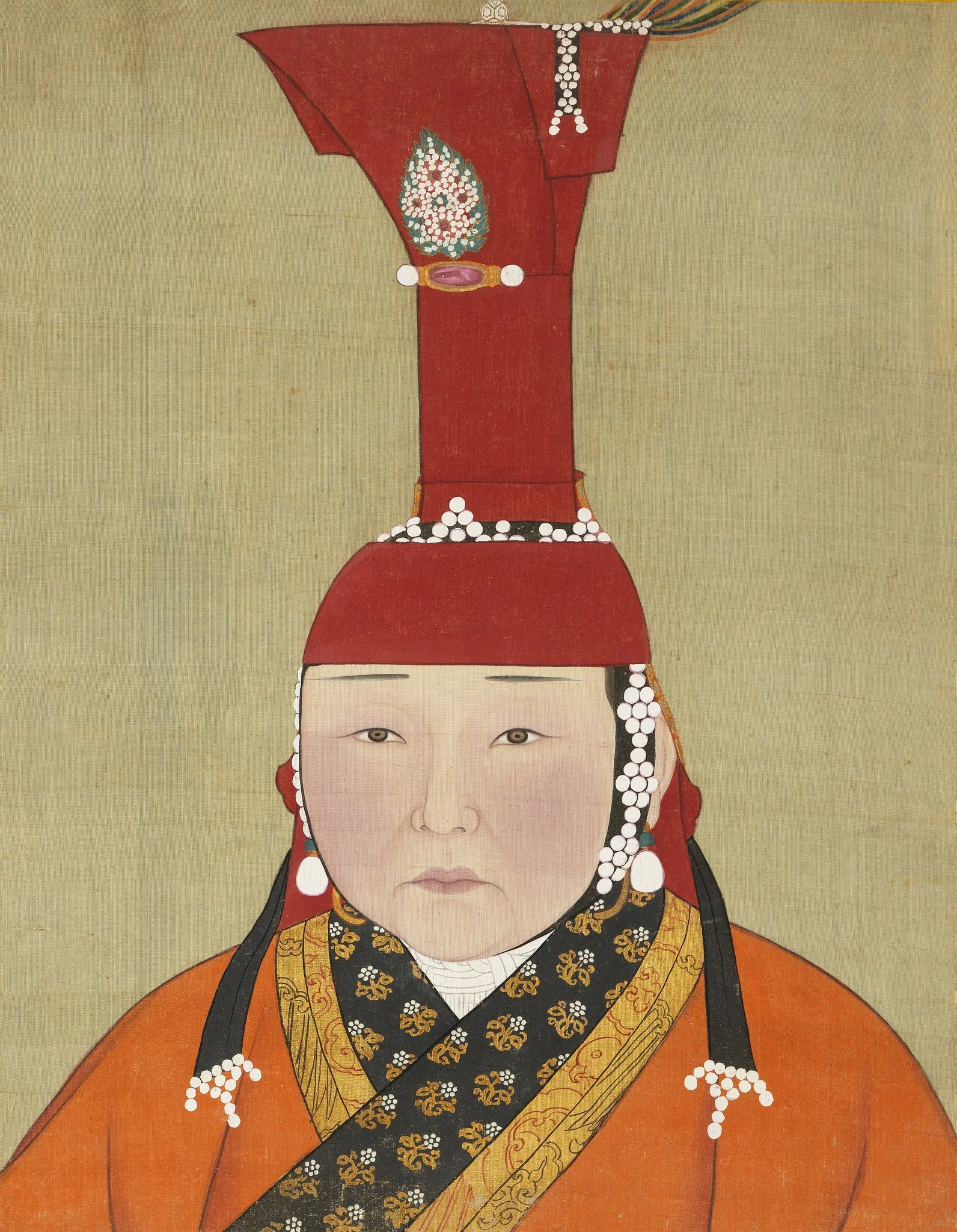 元代后半身像册-后妃（4）, by Unknown, unspecified, 1850