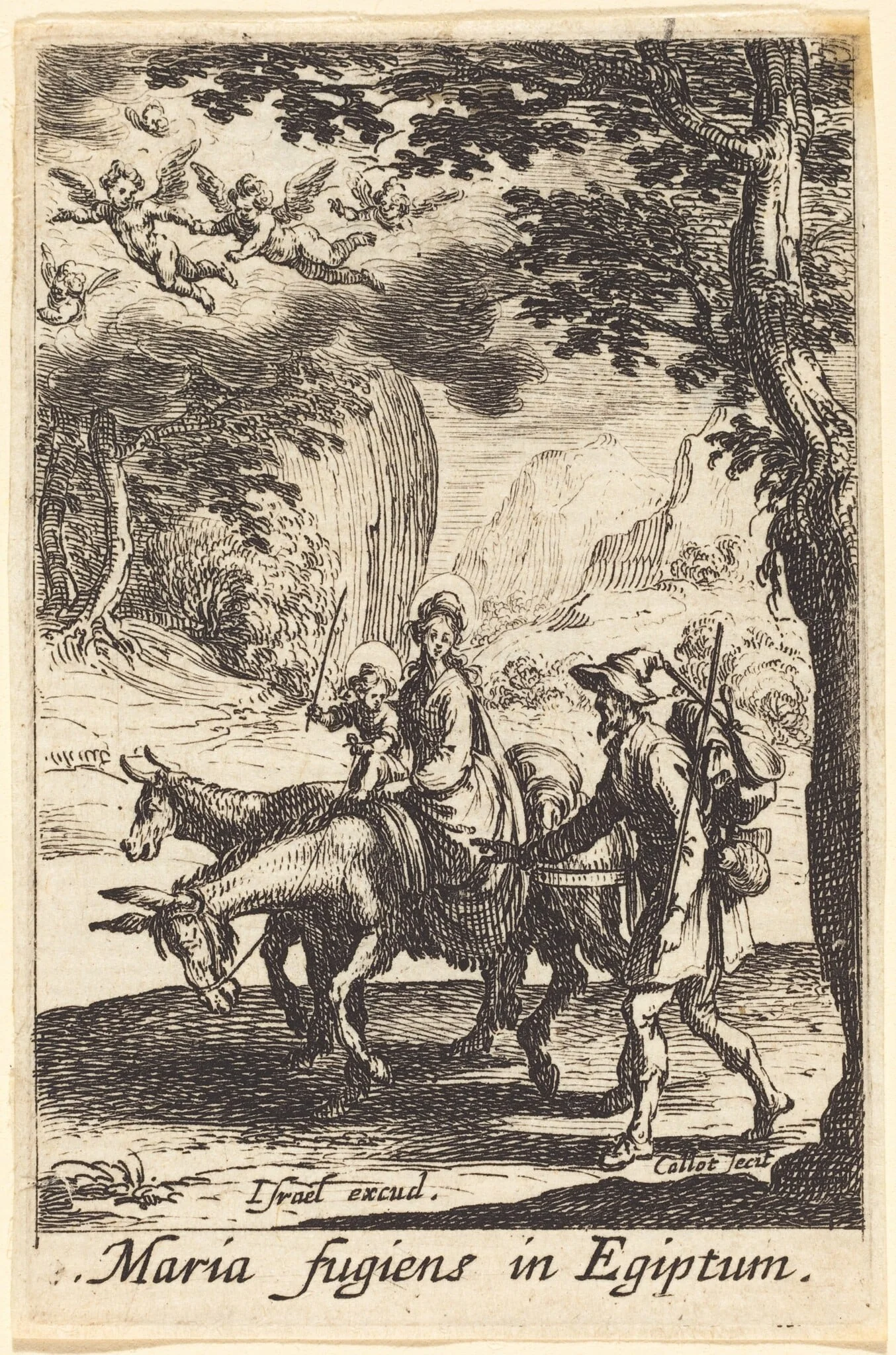 The Flight into Egypt, by Jacques Callot, ink, 1634