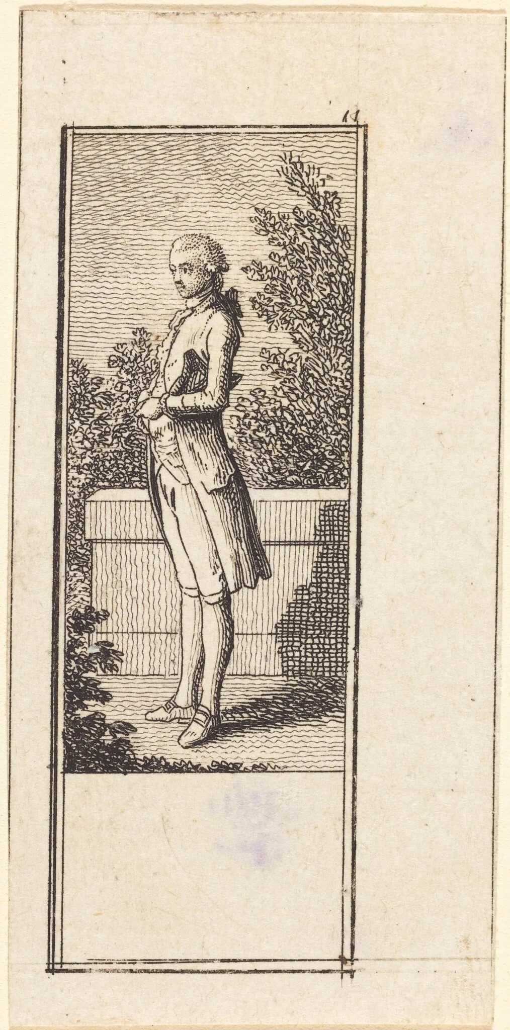 Young Man with Hat under Arm, by Daniel Nikolaus Chodowiecki, ink, 1784