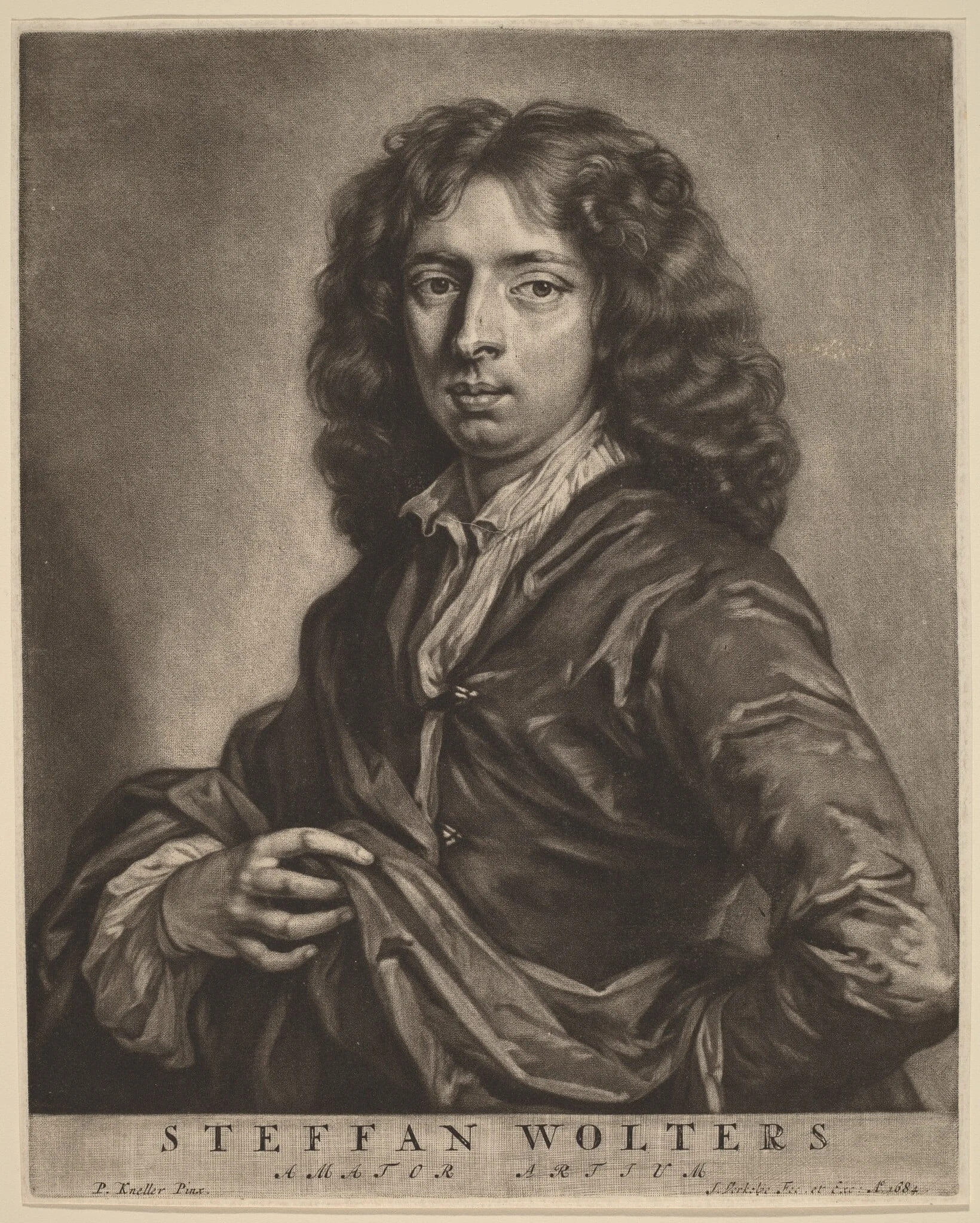 Steffan Wolters, by Jan Verkolje I, ink, 1684
