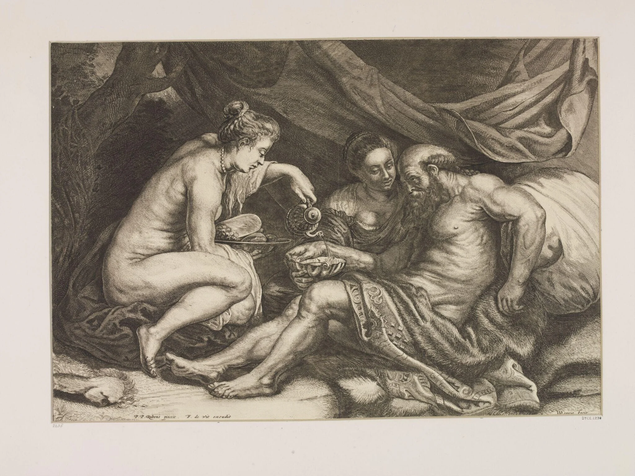 Lot intoxicated by his daughters, by Willem van der Leeuw, 1650
