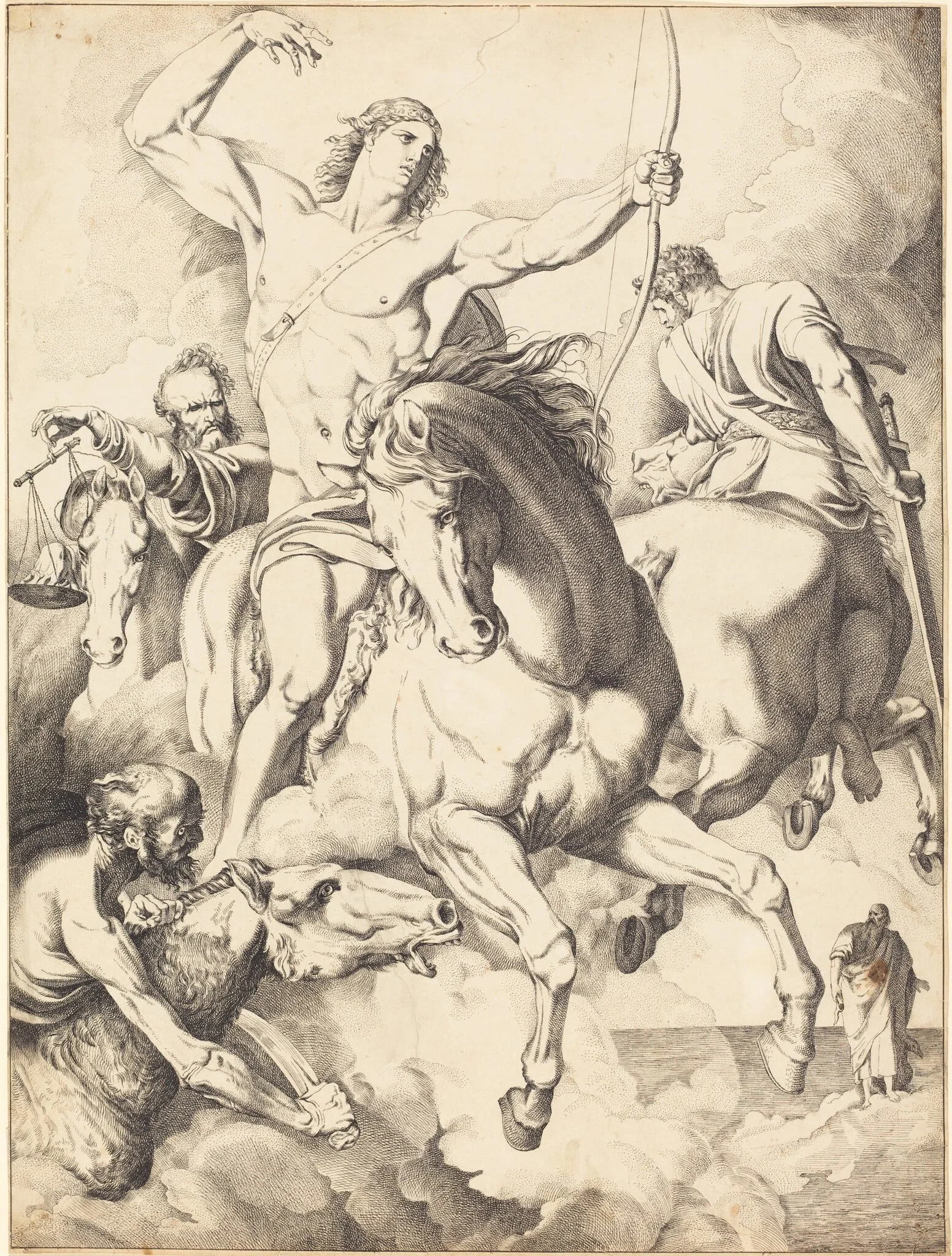 Vidi, quod aperuisset agnus... (The Four Horsemen of the Apocalypse), by Luigi Sabatelli I, ink, 1810