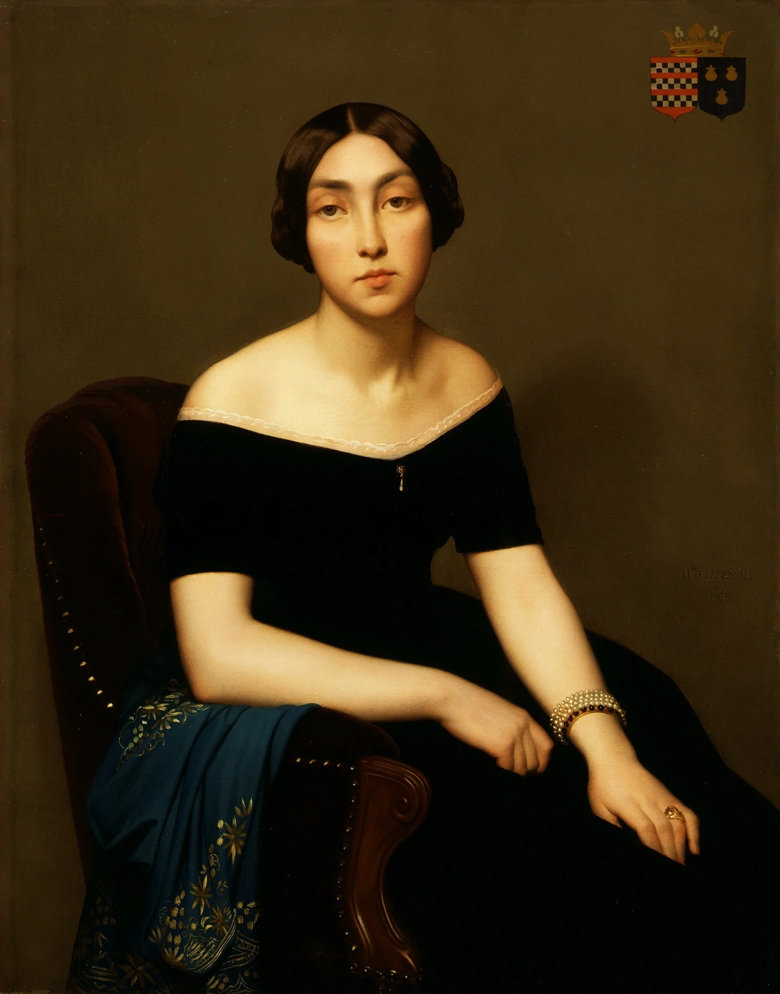 Madame Louis Antoine de Cambourg, by Hippolyte Flandrin, oil, 1846