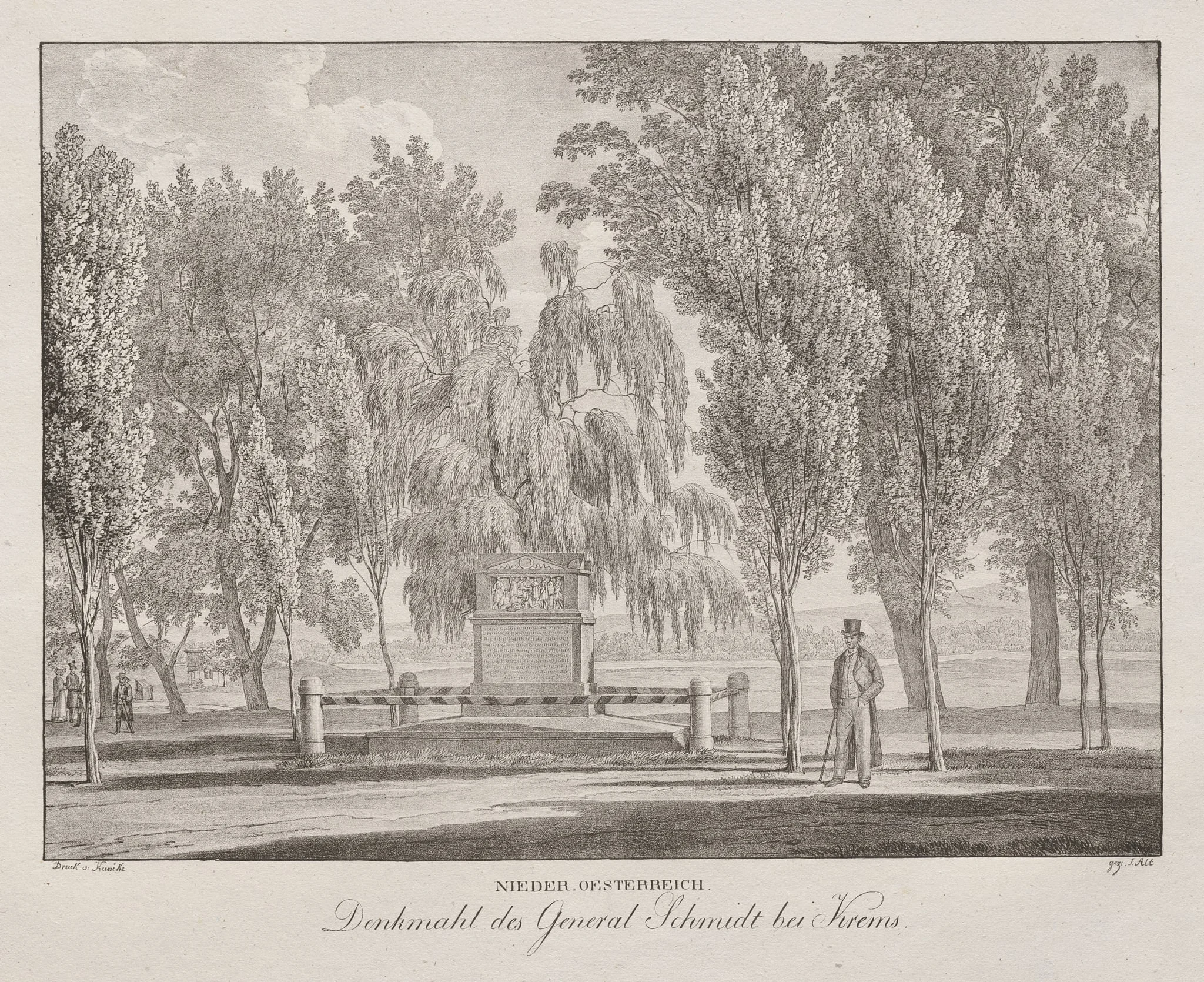 Nieder-oesterreich, Dankmahl des General Schmidt bei Krems, by Jakob Alt, 1839