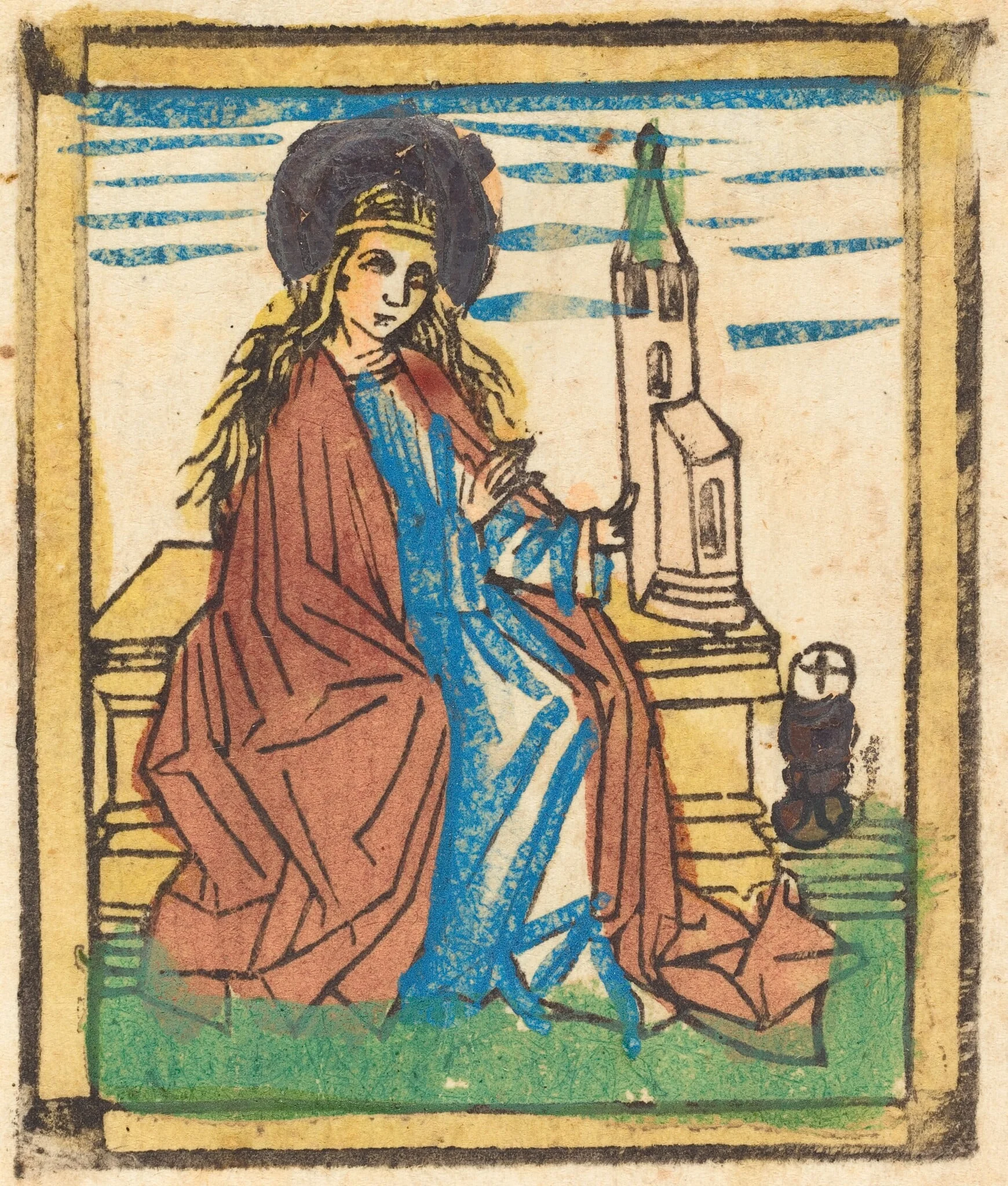 Saint Barbara, by German 15th Century, ink, 1465