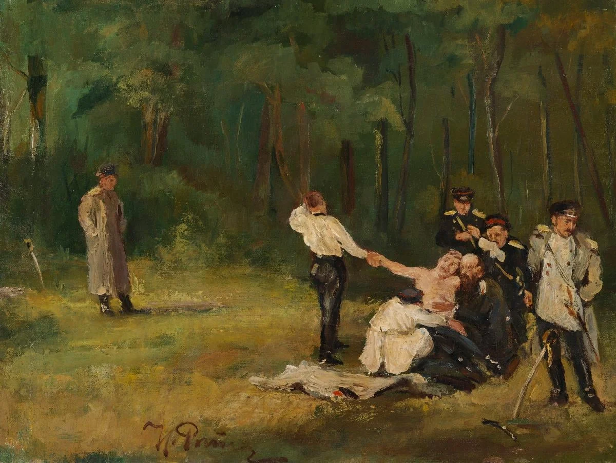 Kaksintaistelu, harjoitelma, by Ilya Repin, unspecified