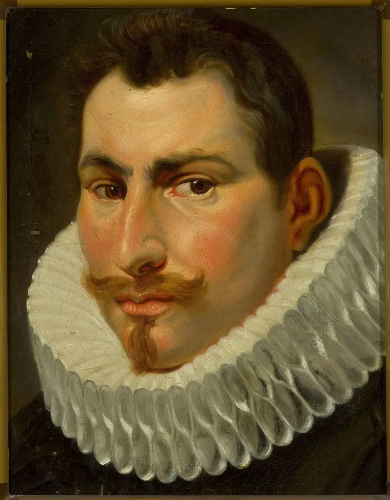 Head of a man in a frill