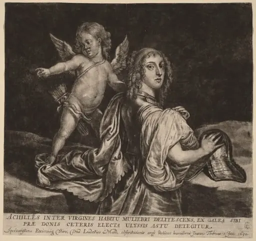 Achilles as Pyrrha with Cupid