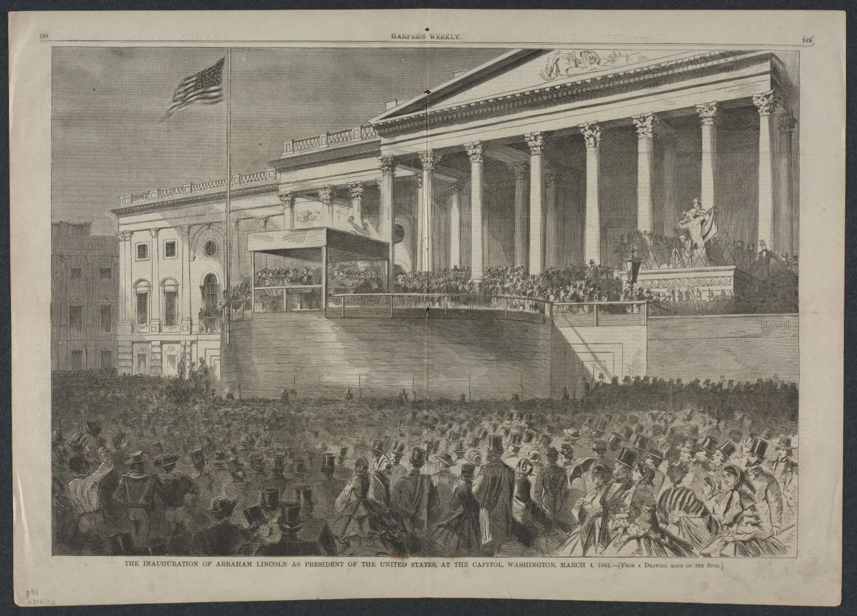 The Inauguration of Abraham Lincoln as President of the United States, at the Capitol, Washington, March 4, 1861, by Winslow Homer, 1861