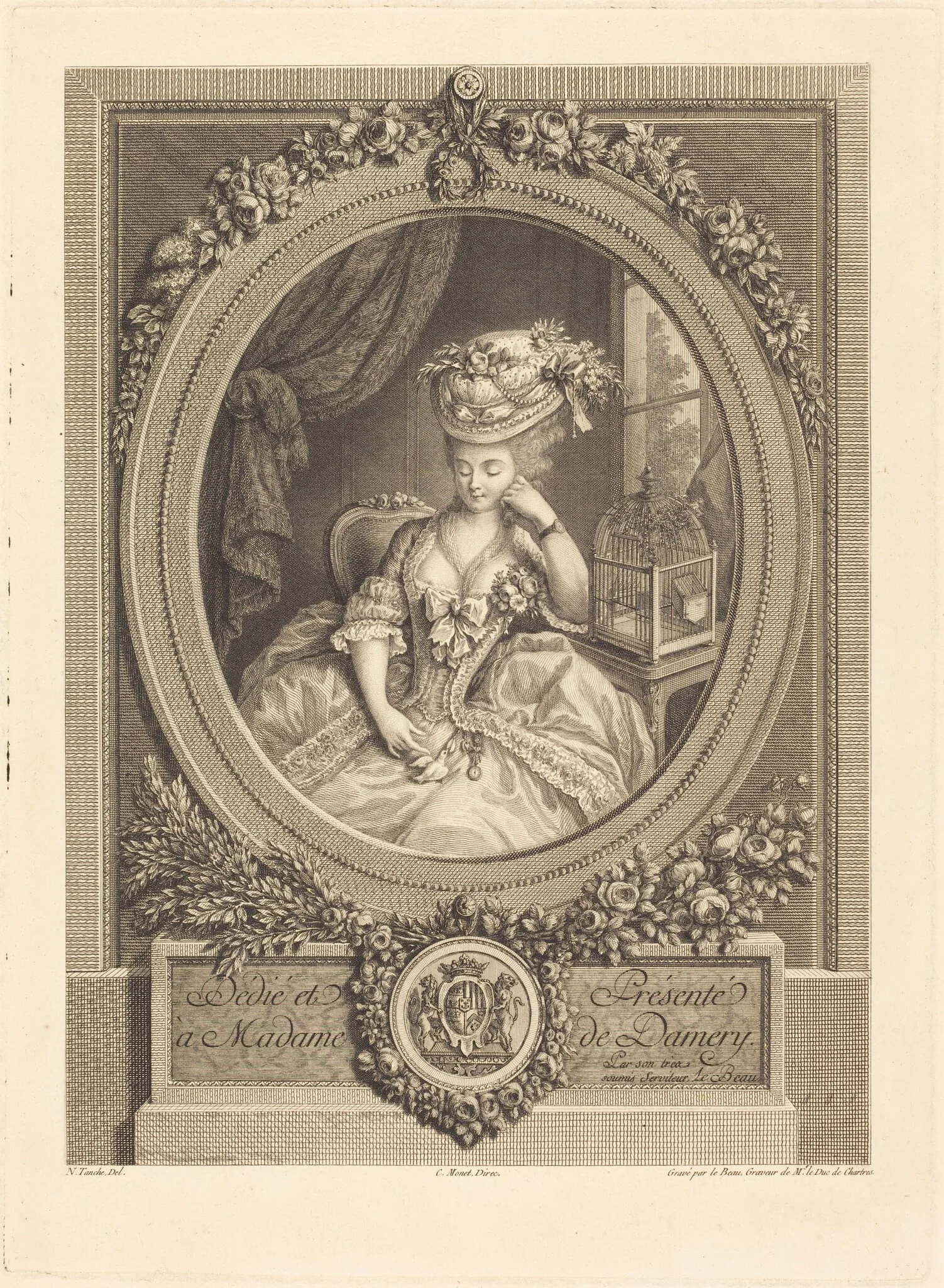 Le desirs naissants, by Pierre Adrien Le Beau, ink, 1774