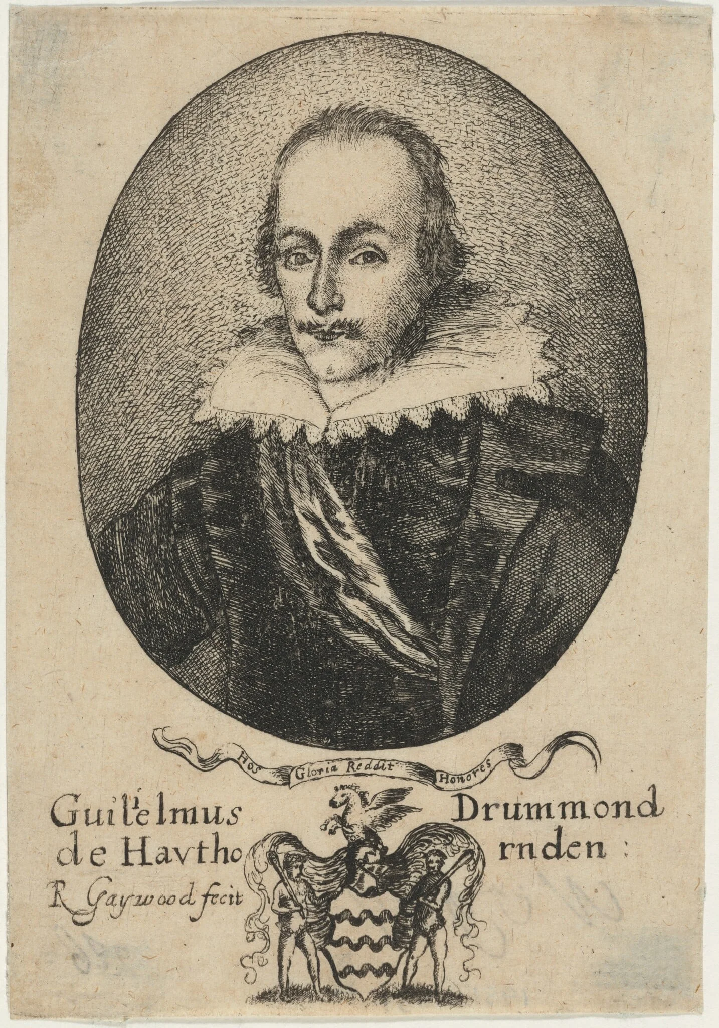 William Drummond of Hawthornden, by Unknown, ink, 1655