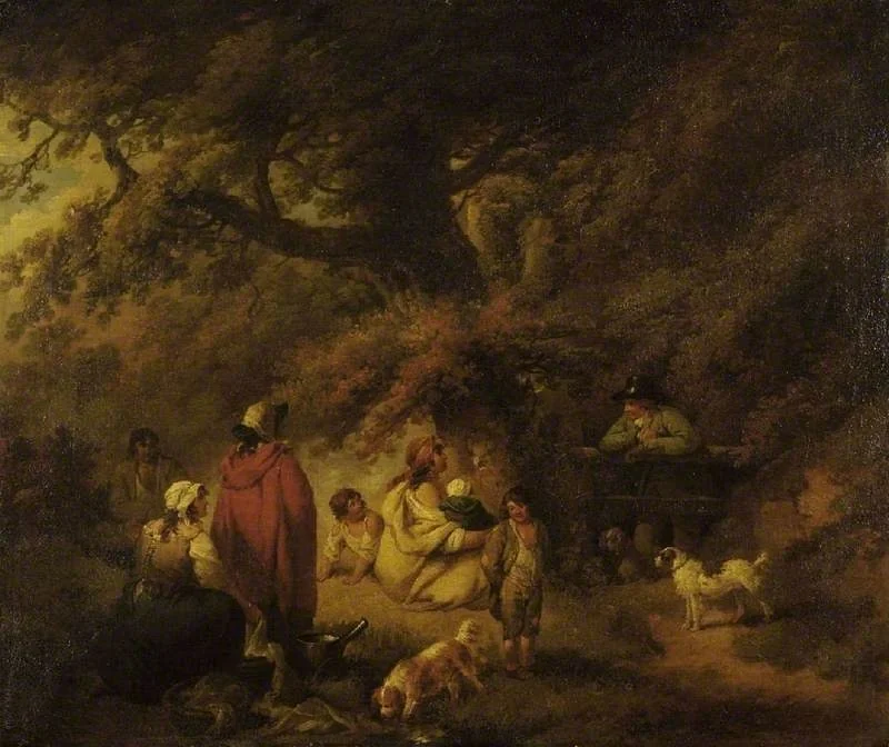 Encampment of Gipsies, by George Morland, oil, 1793