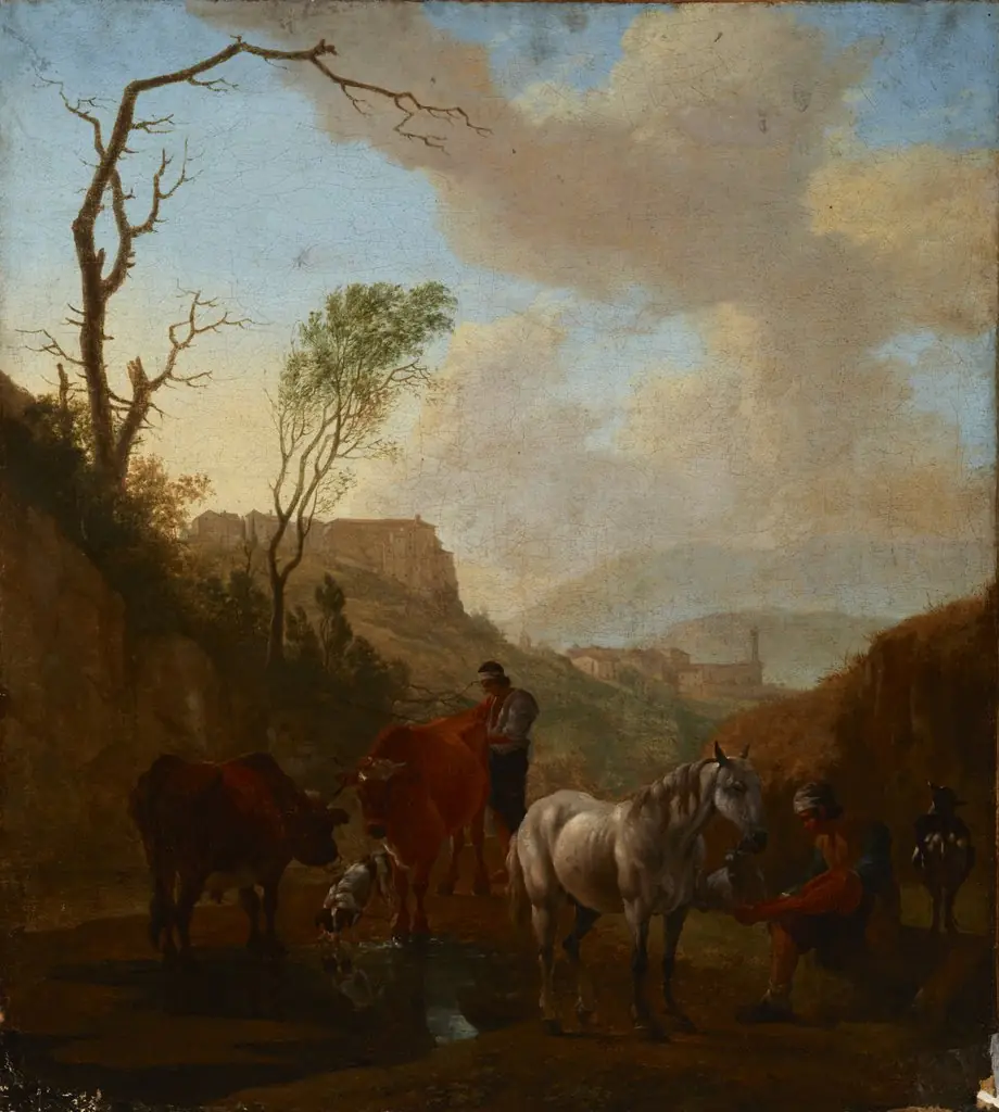Landscape with Shepherds and Cattle at the Watering Place