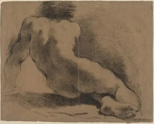 Seated Nude Boy Seen from the Back