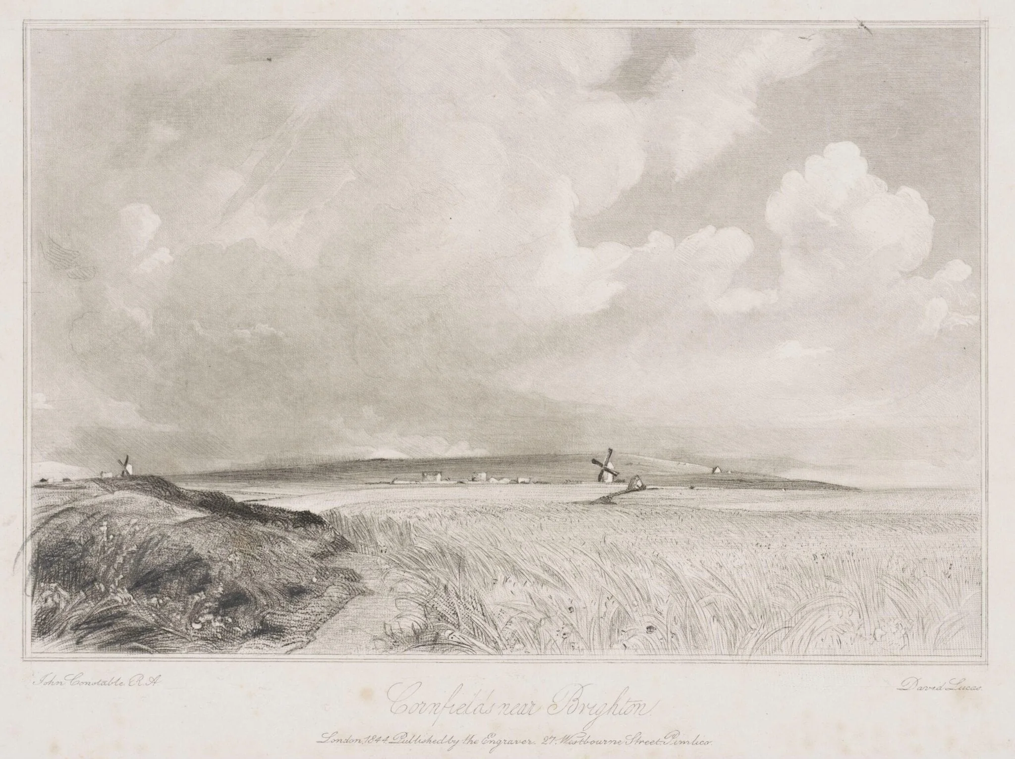 Cornfield near Brighton, by John Constable, 1850
