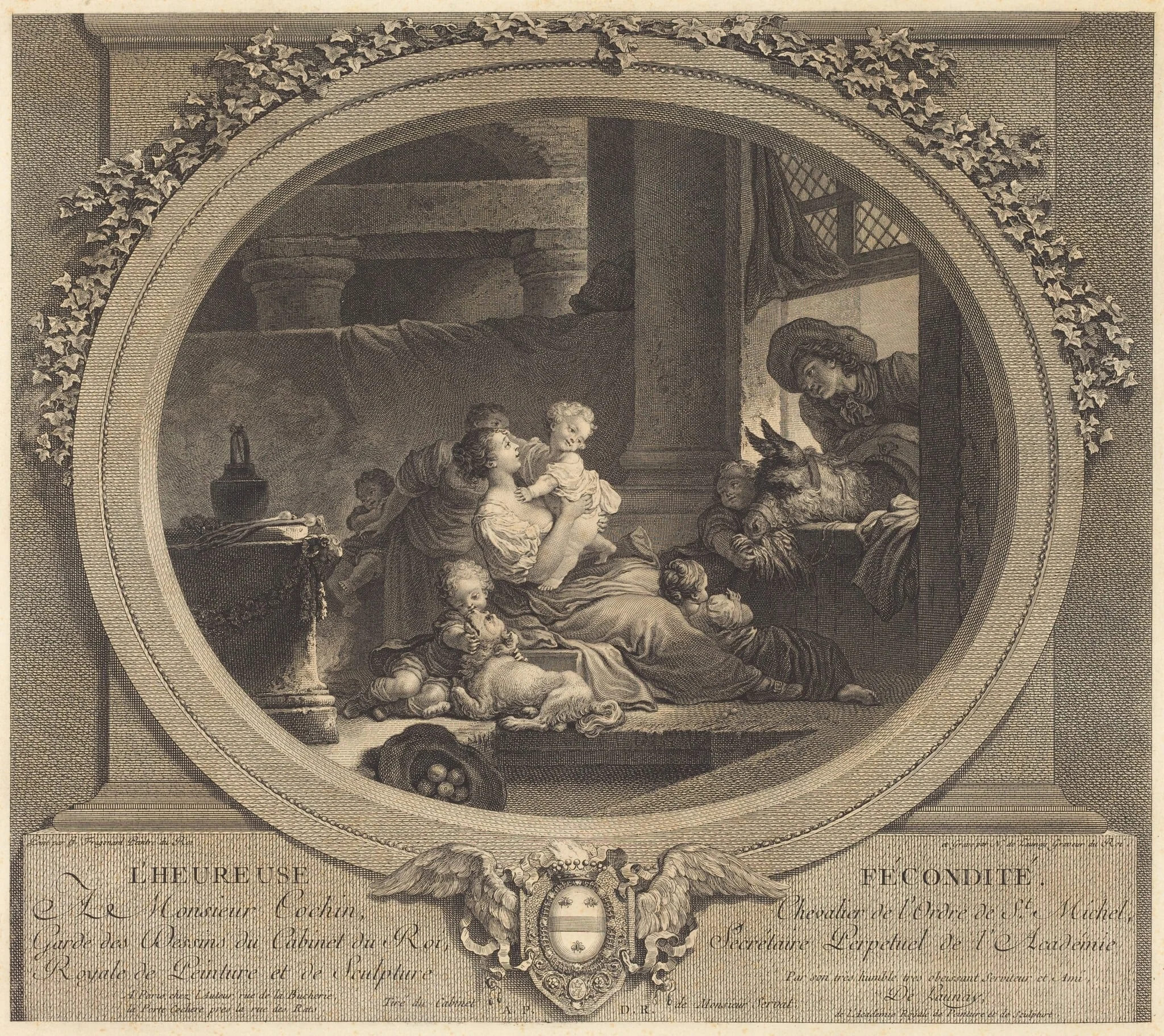 L'heureuse fécondité, by Nicolas Delaunay, ink, 1777