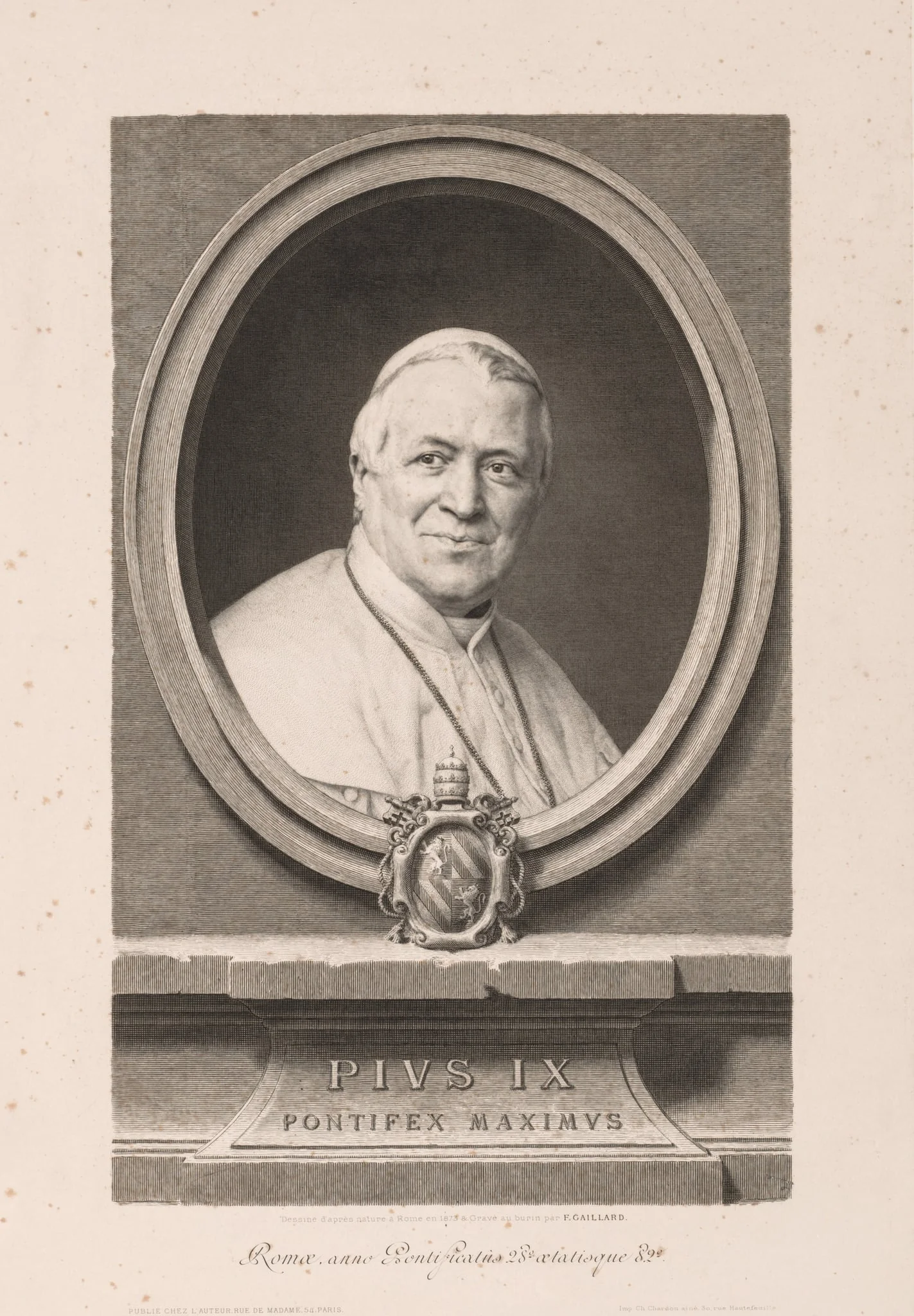 Pius IX, by Claude-Ferdinand Gaillard, 1873
