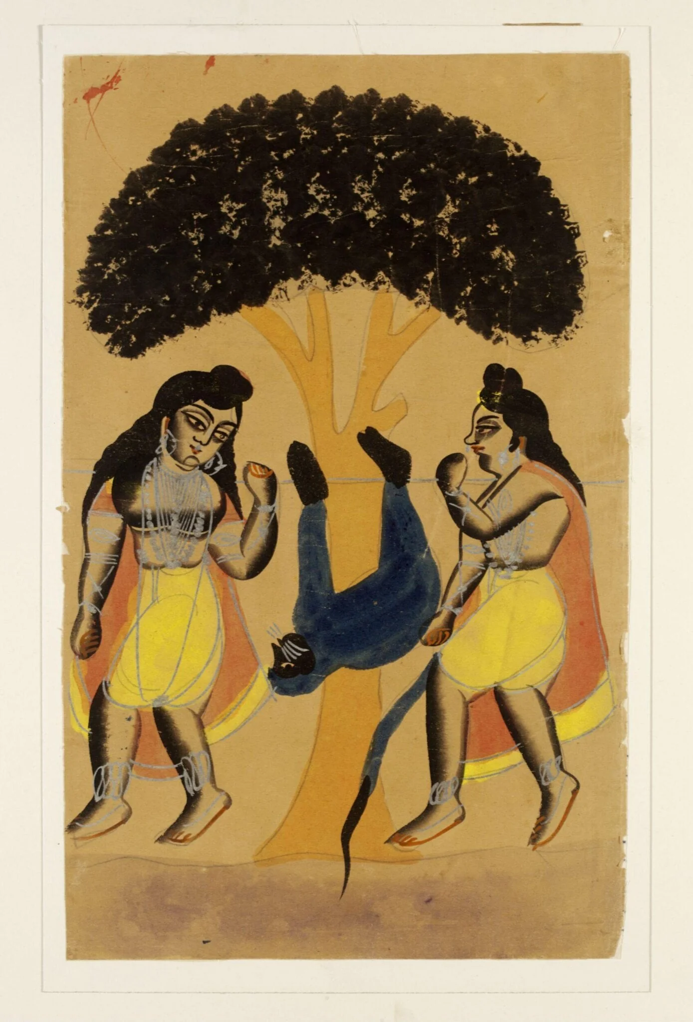 Kusha, Lava and Hanuman, by Unknown, paint, 1885