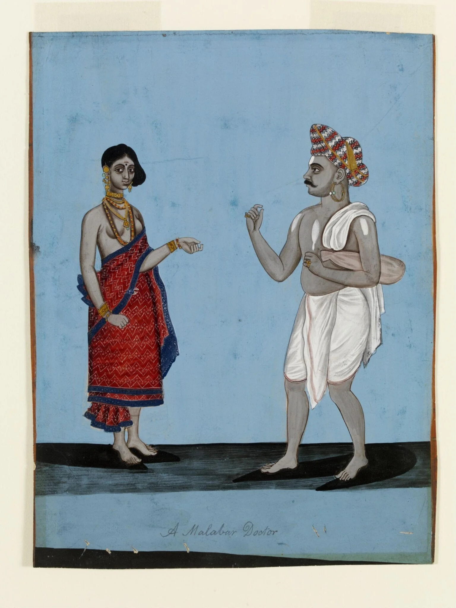 A Malabar doctor and his wife, by Unknown, paint, 1790