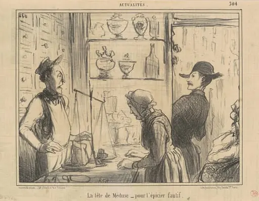 La tête de Méduse pour l'épicier fautif