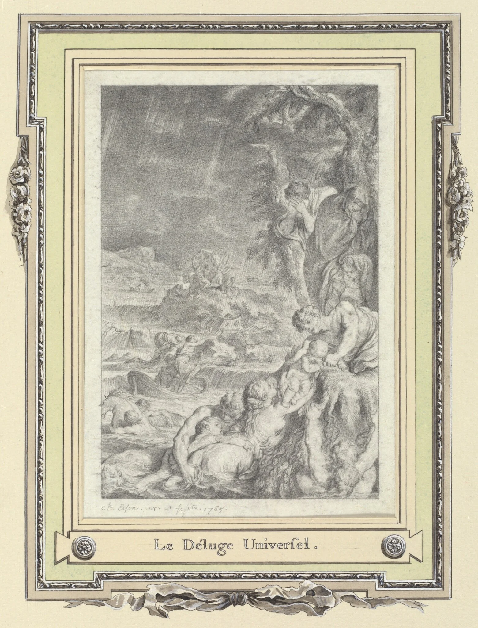 The Great Flood, by Charles Eisen, graphite, 1765