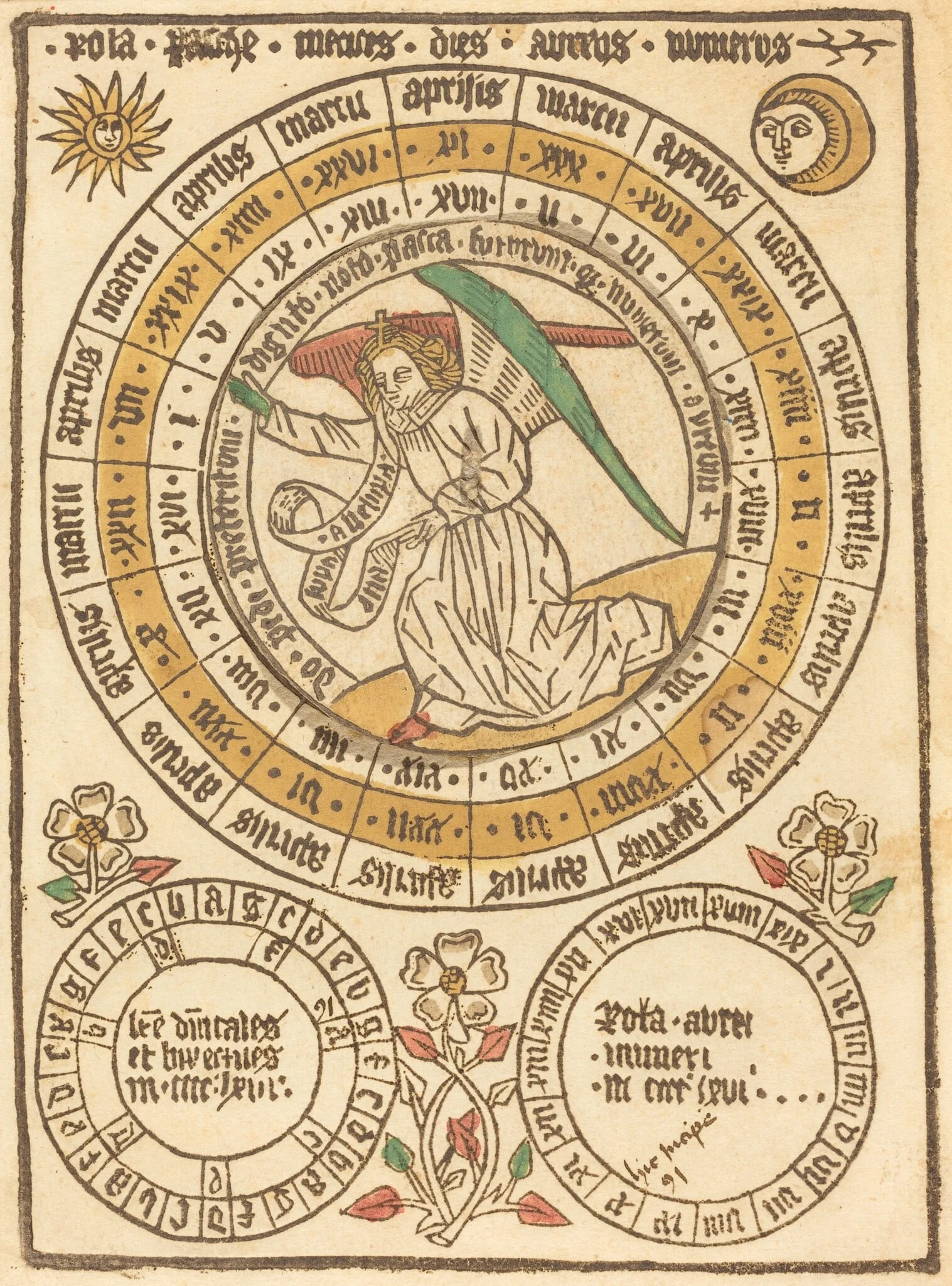 An Easter Calendar Beginning with the Year 1466, by German 15th Century, ink, 1466