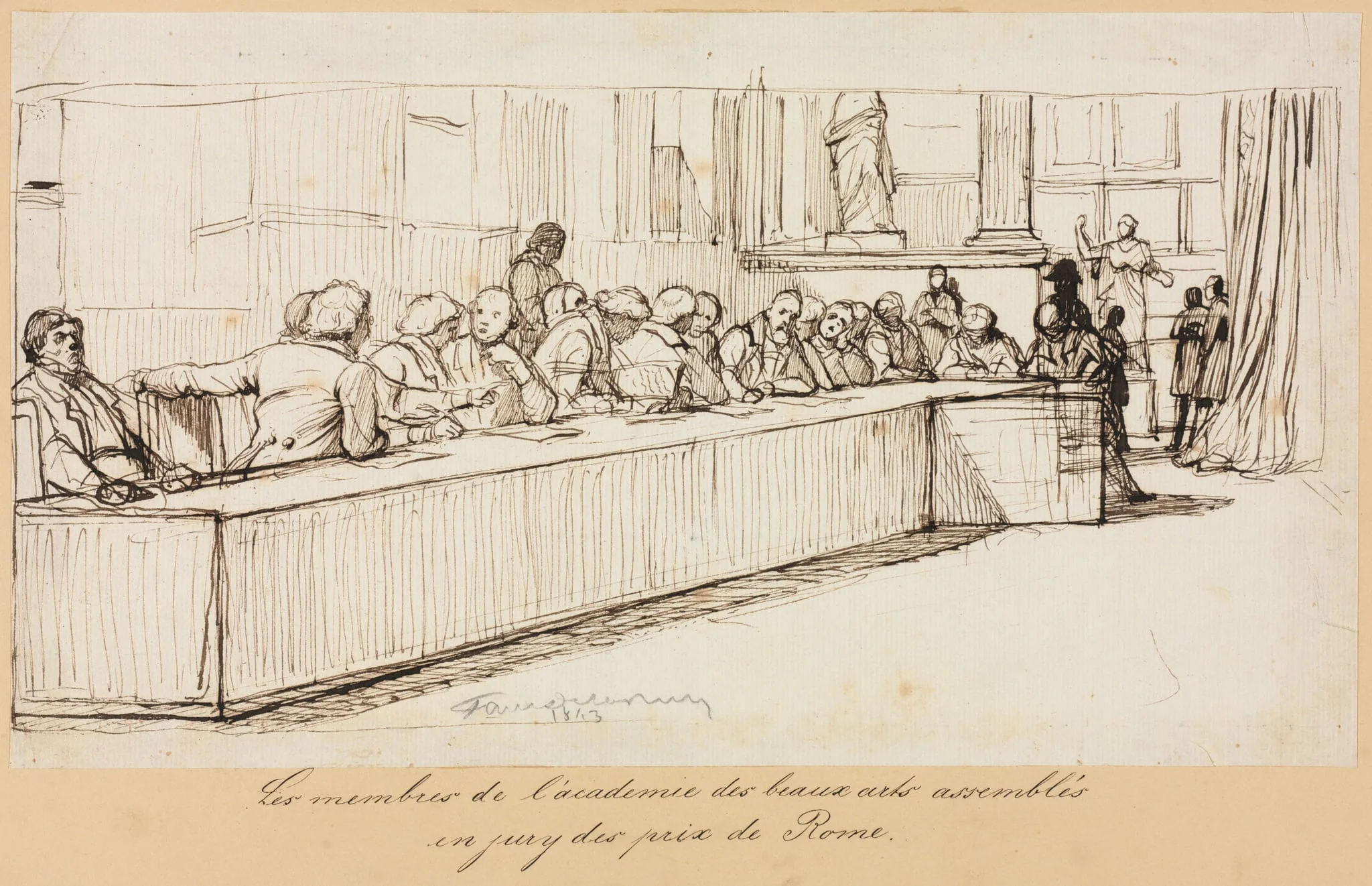 The Members of the Academy of Beaux-Arts Assembled to Jury the Rome Prize, by Paul Delaroche, 1841