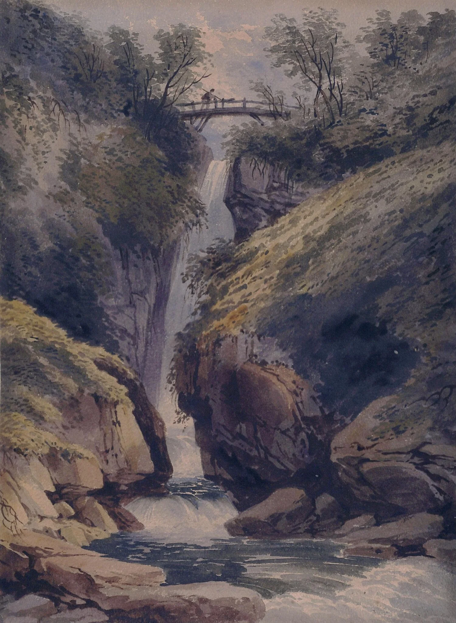 Airey Force, by William Page, watercolor, 1820