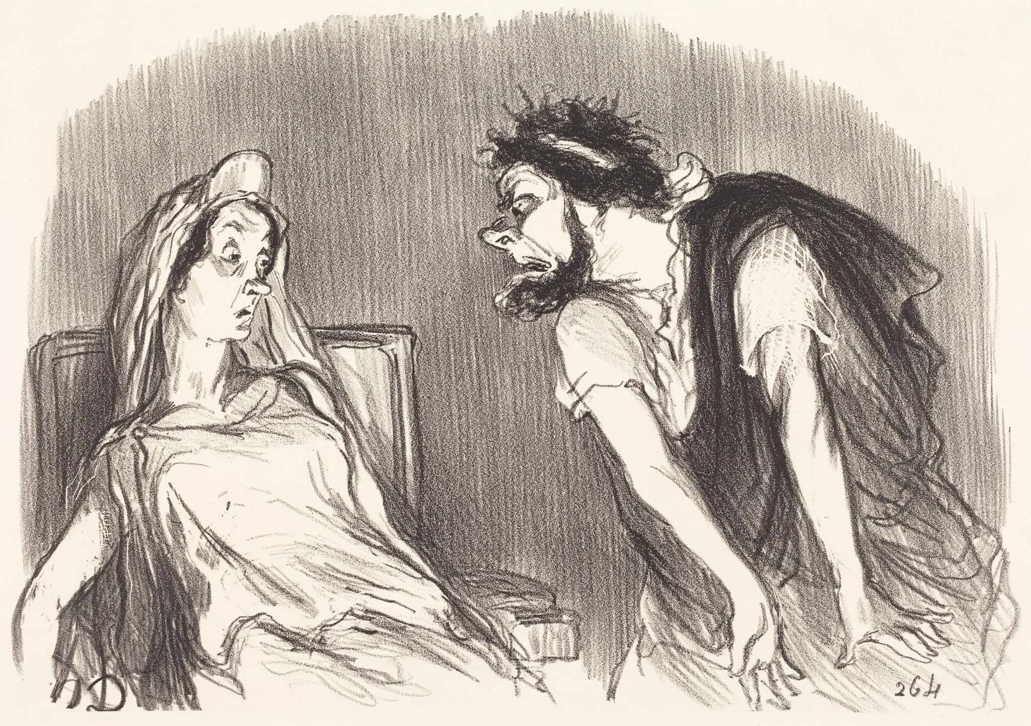 Oedipe, by Honoré Daumier, ink, 1851