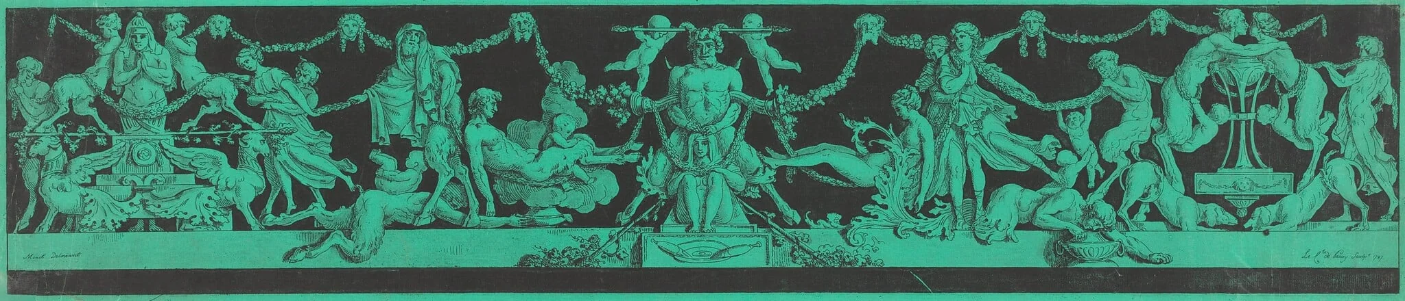 A Bacchanale with Egyptian and Classical Figures, by Jean-Philippe-Guy le Gentil Paroy Comte de, ink, 1787