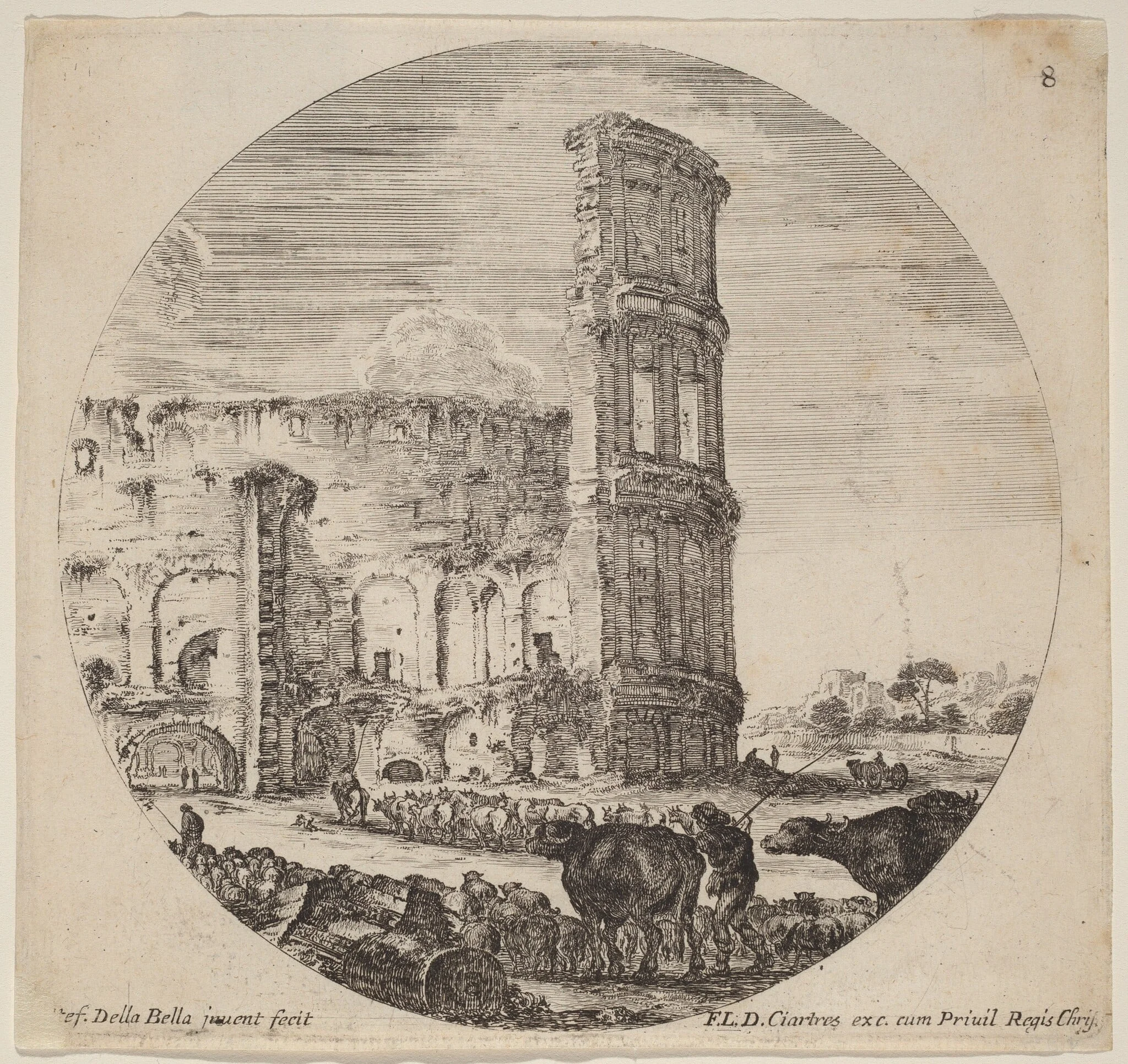 Colosseum, by Stefano Della Bella, ink, 1646