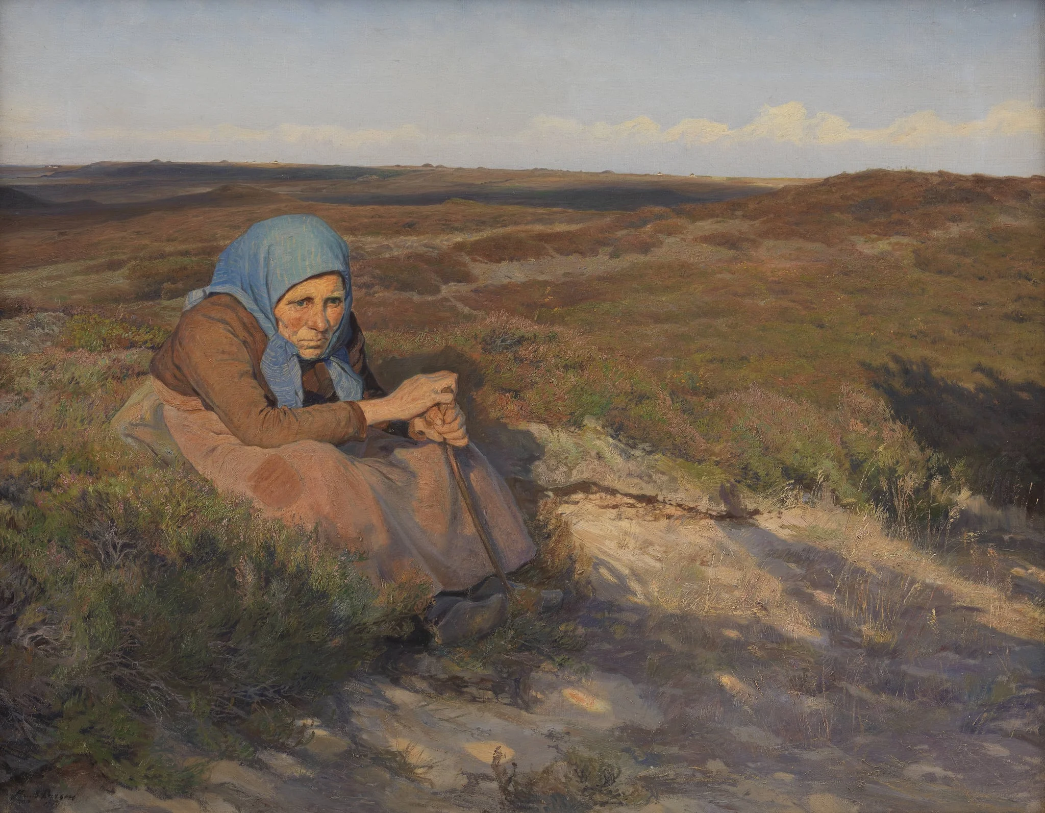 En gammel kone "Bette Dorte" på heden, by Unknown, 1904