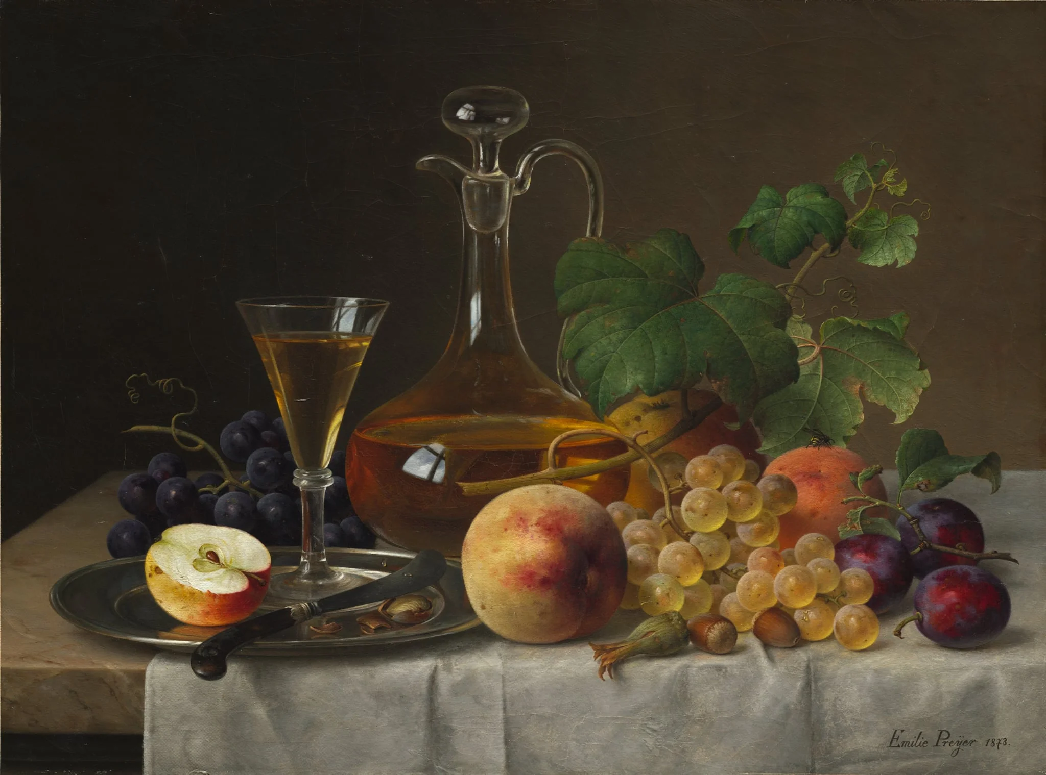 Still Life with Fruit, by Emilie Preyer, unspecified, 1873