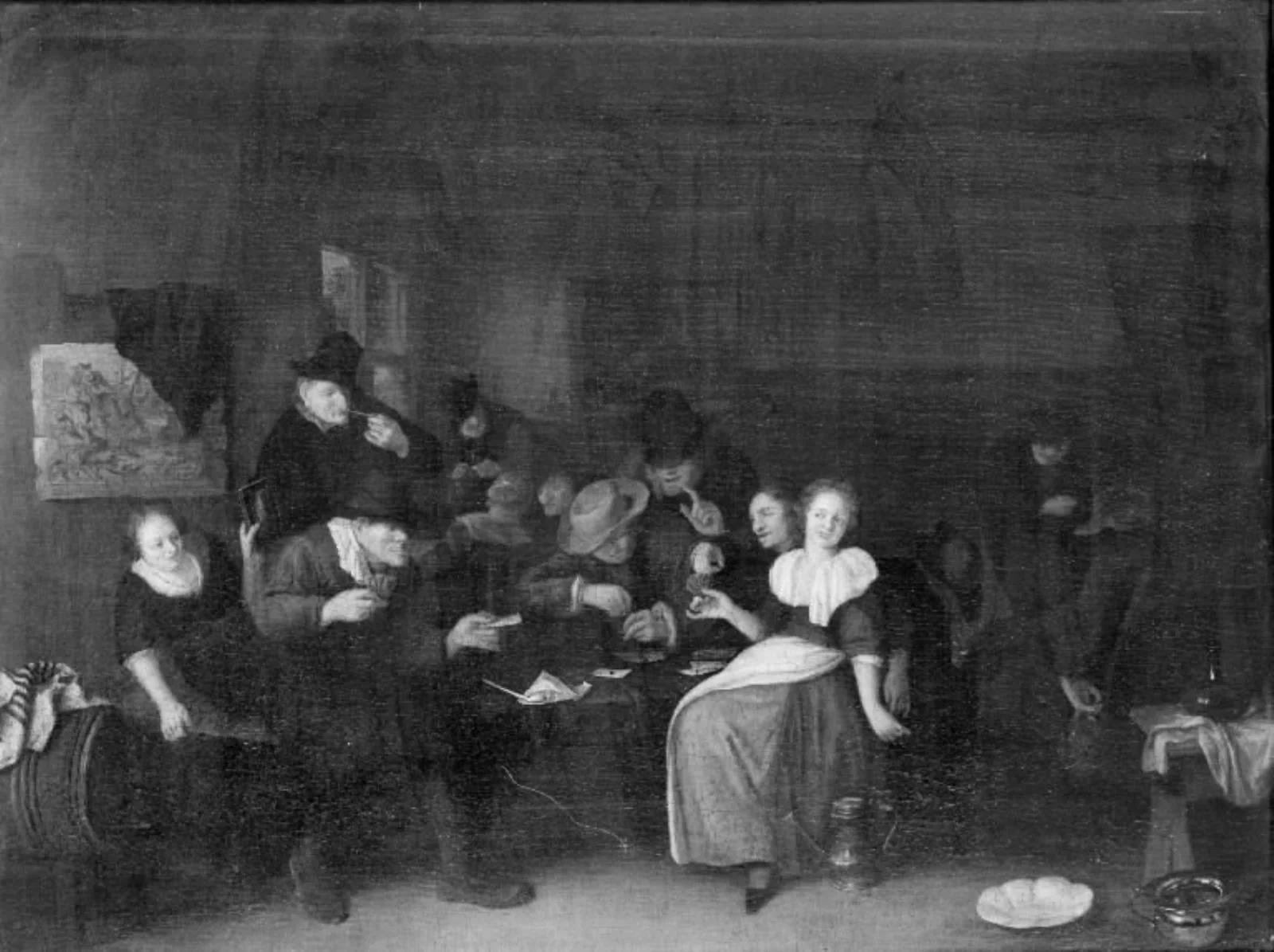 A Game of Cards at an Inn, by Unknown, 1750