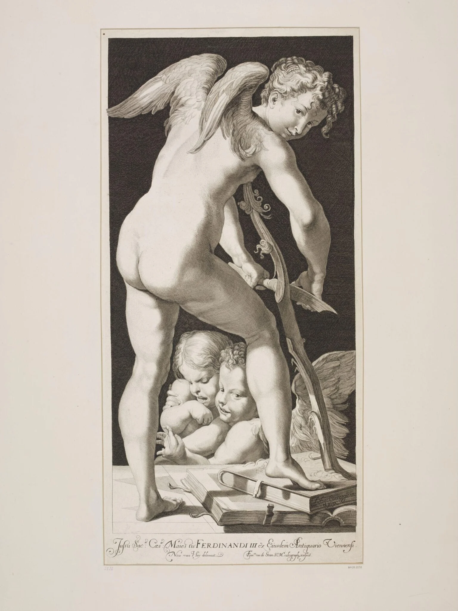 Cupid Cutting His Bow, by Franciscus van der Steen, 1650