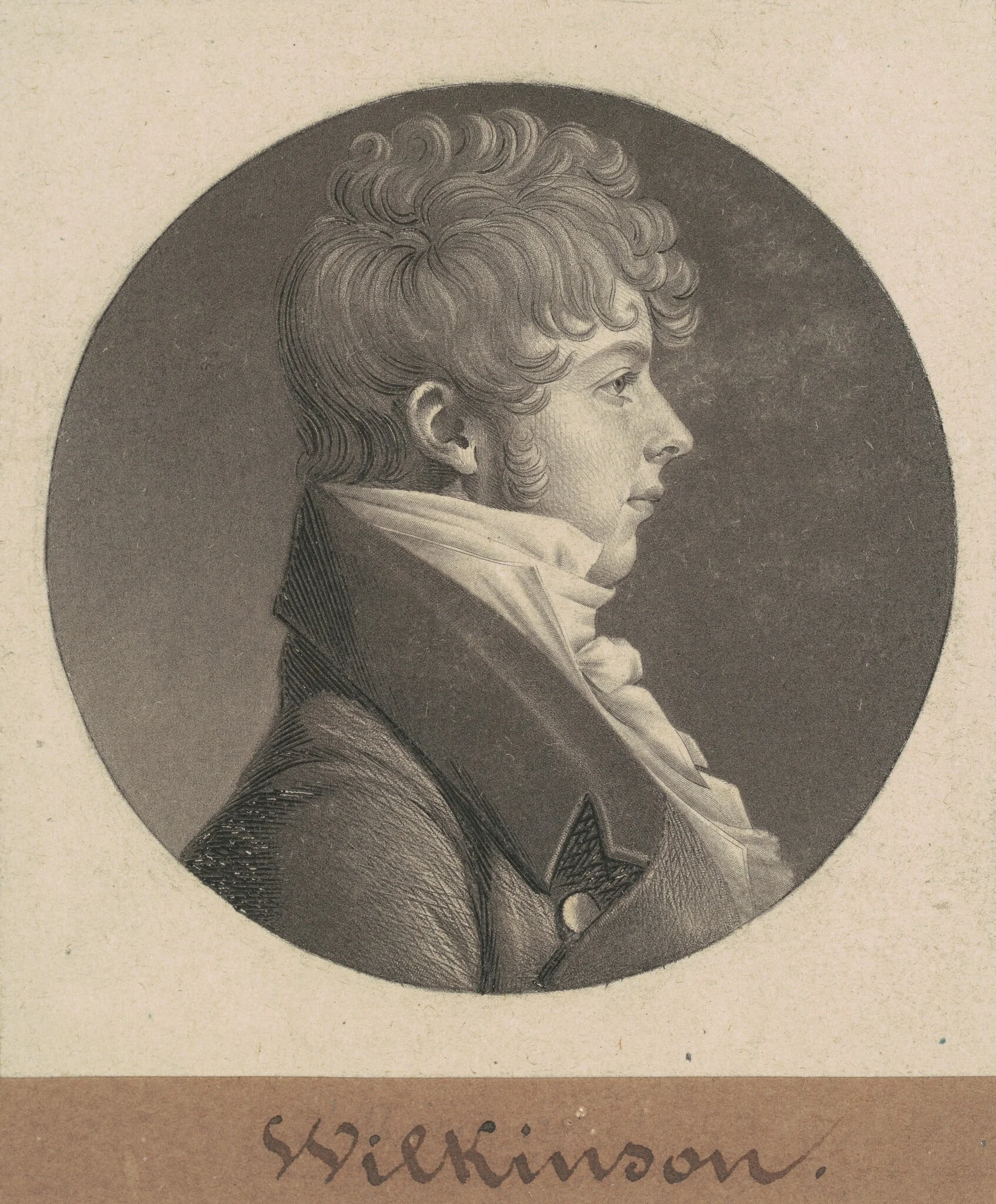 Wilkinson, by Charles Balthazar Julien Févret de Saint-Mémin, ink, 1804