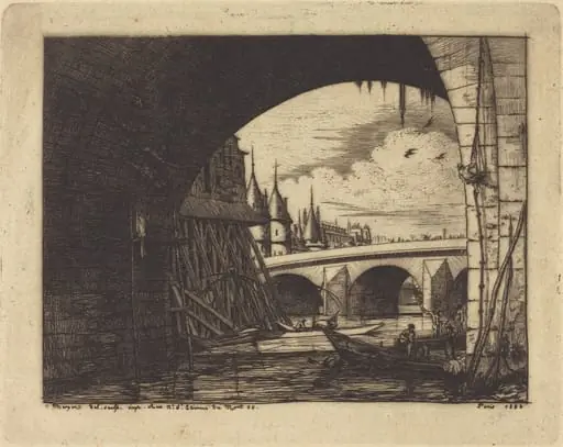 L'arche du Pont Notre-Dame, Paris (An Arch of the Notre-Dame Bridge, Paris)