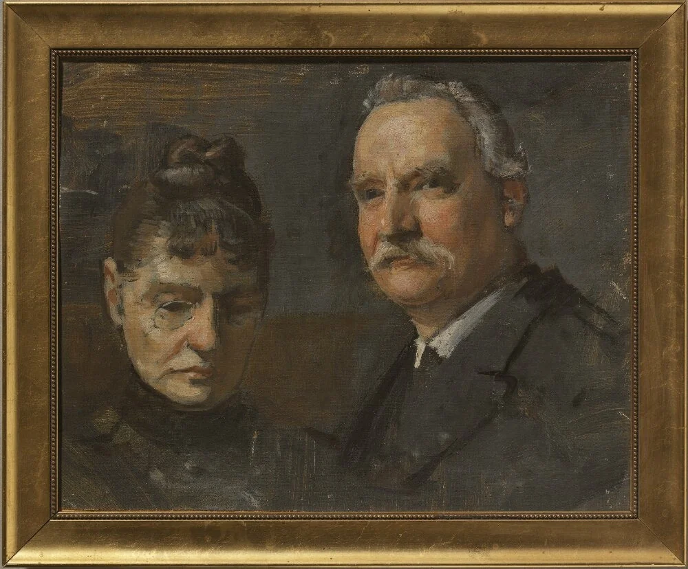 Okänd kvinna med okänd man, by Edvard Perséus, unspecified, 1875