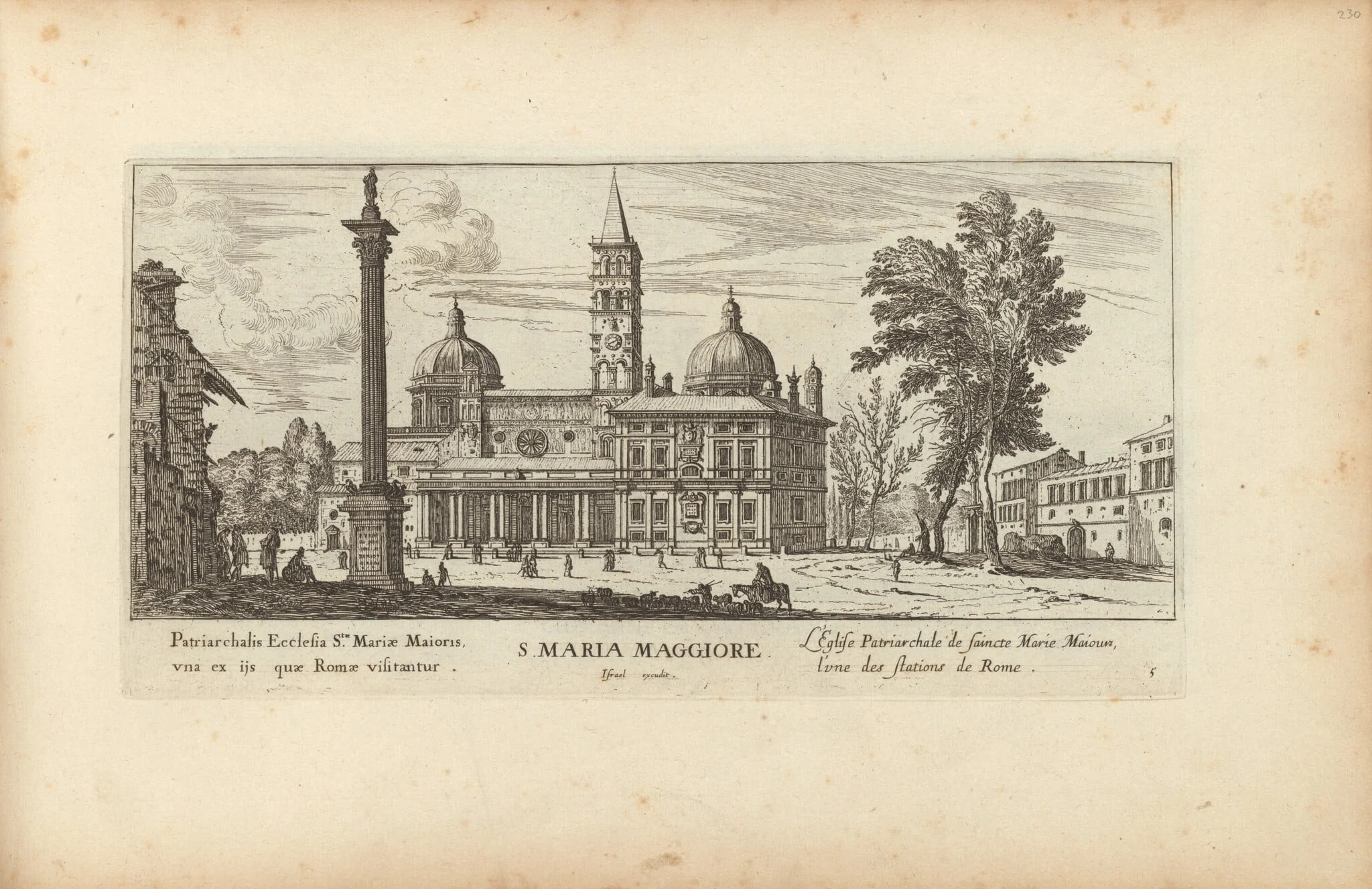 S. Maria Maggiore, by Israël Silvestre, ink, 1650