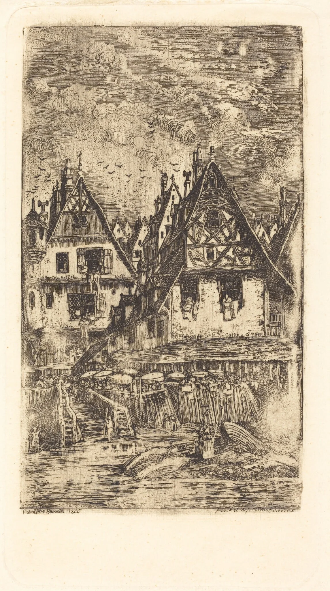 Entrée du Village, by Rodolphe Bresdin, ink, 1866